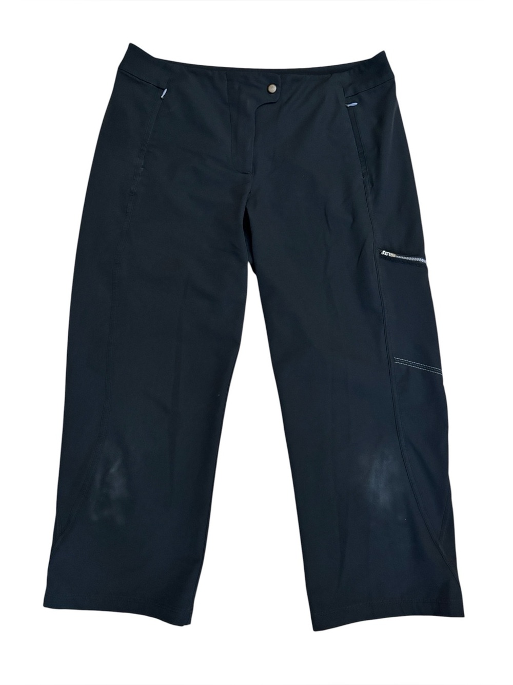 Title Nine Genie Black Straight Leg Cropped Hiking Wind Resistant Pants Size 12